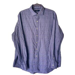 Mens Ralph Lauren Polo Blue Plaid Regular Fit Button Down Shirt Size XL EUC